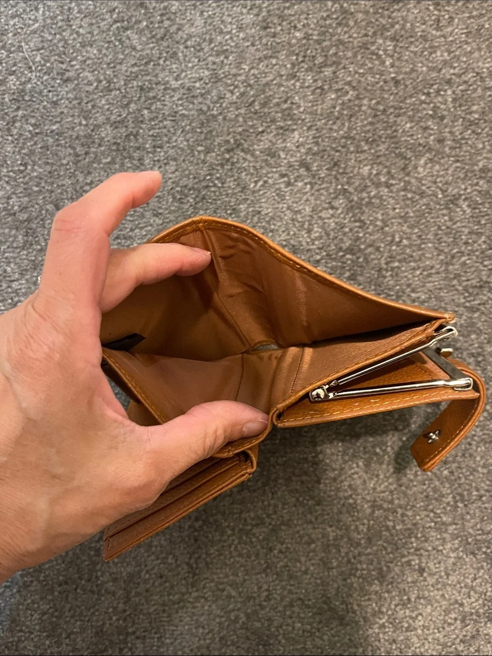 Giani Bernini Pebbled Leather Snap Wallet in Cognac